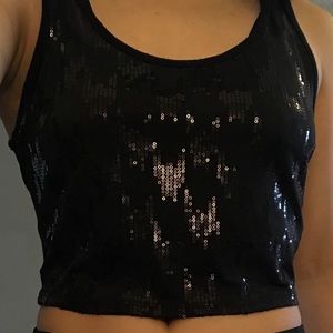 Sequin crop tank